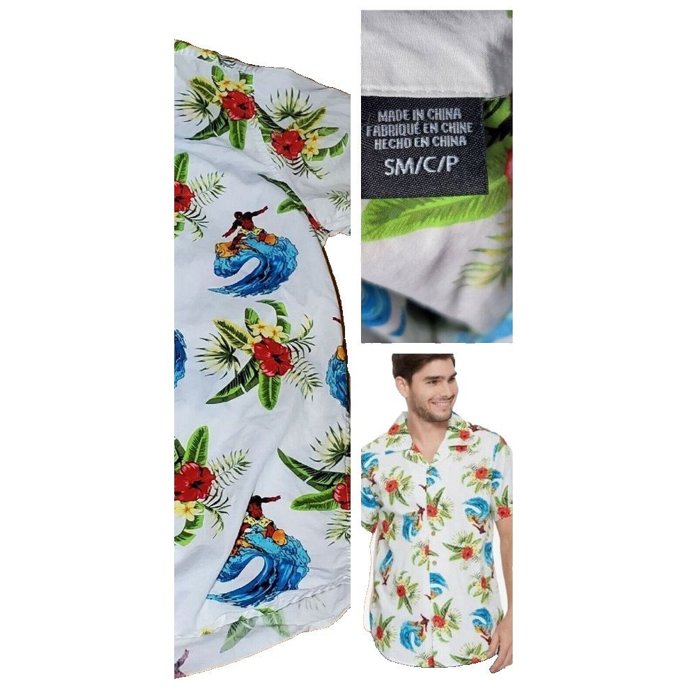 MARVEL Deadpool‎ Hawaiian Surf Beach Button Up Shirt Comic Fan Nerd size Small